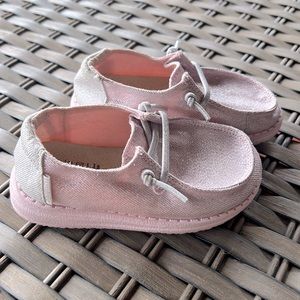 Pink sparkle Hey Dude shoes